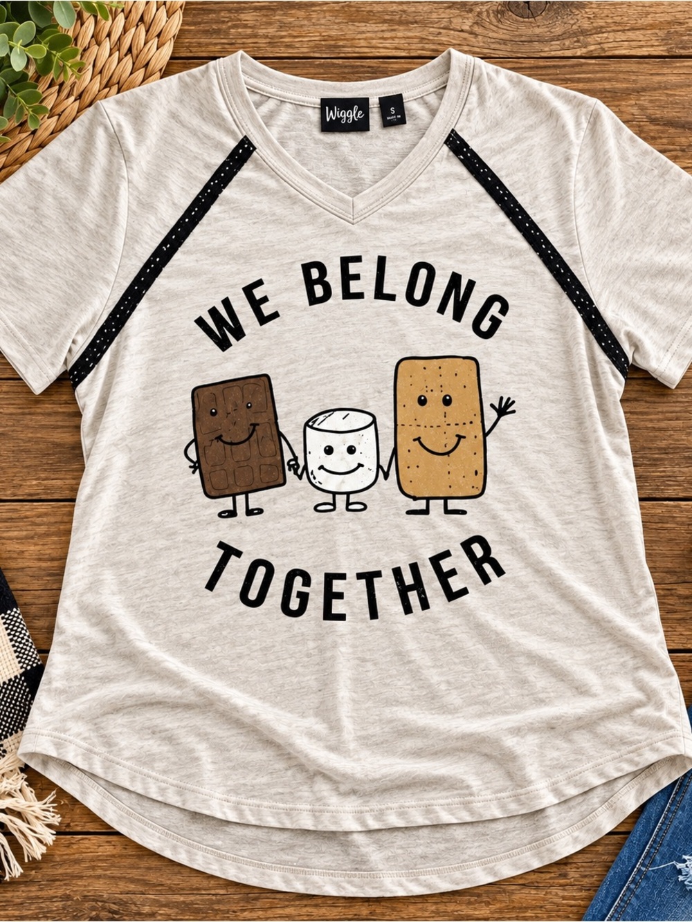 Kids "We Belong Together" S'mores Graphic Tee - Cream 619